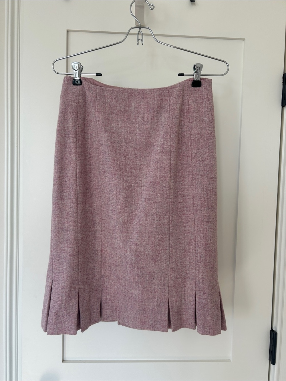Talbots Dusty Rose Midi Skirt with Pleated Hem